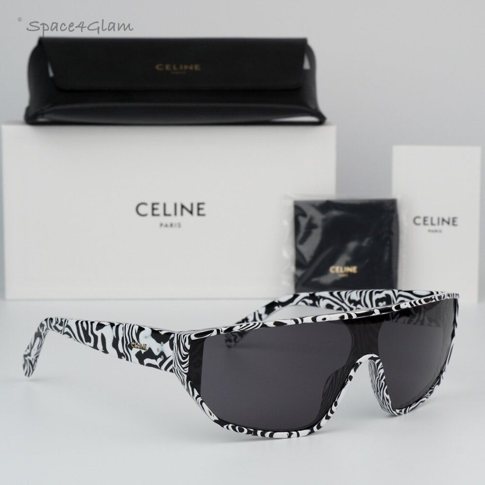 BRAND NEW Celine CL40195I 04A Zebra Smoke Grey Mask Unisex Sunglasses CL 40195I